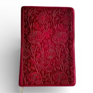 Beautiful Faith Red Embossed Floral Crossway ESV Bible with Grey Ribbon